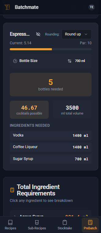 Batchmate - Professional Bar Inventory Tool